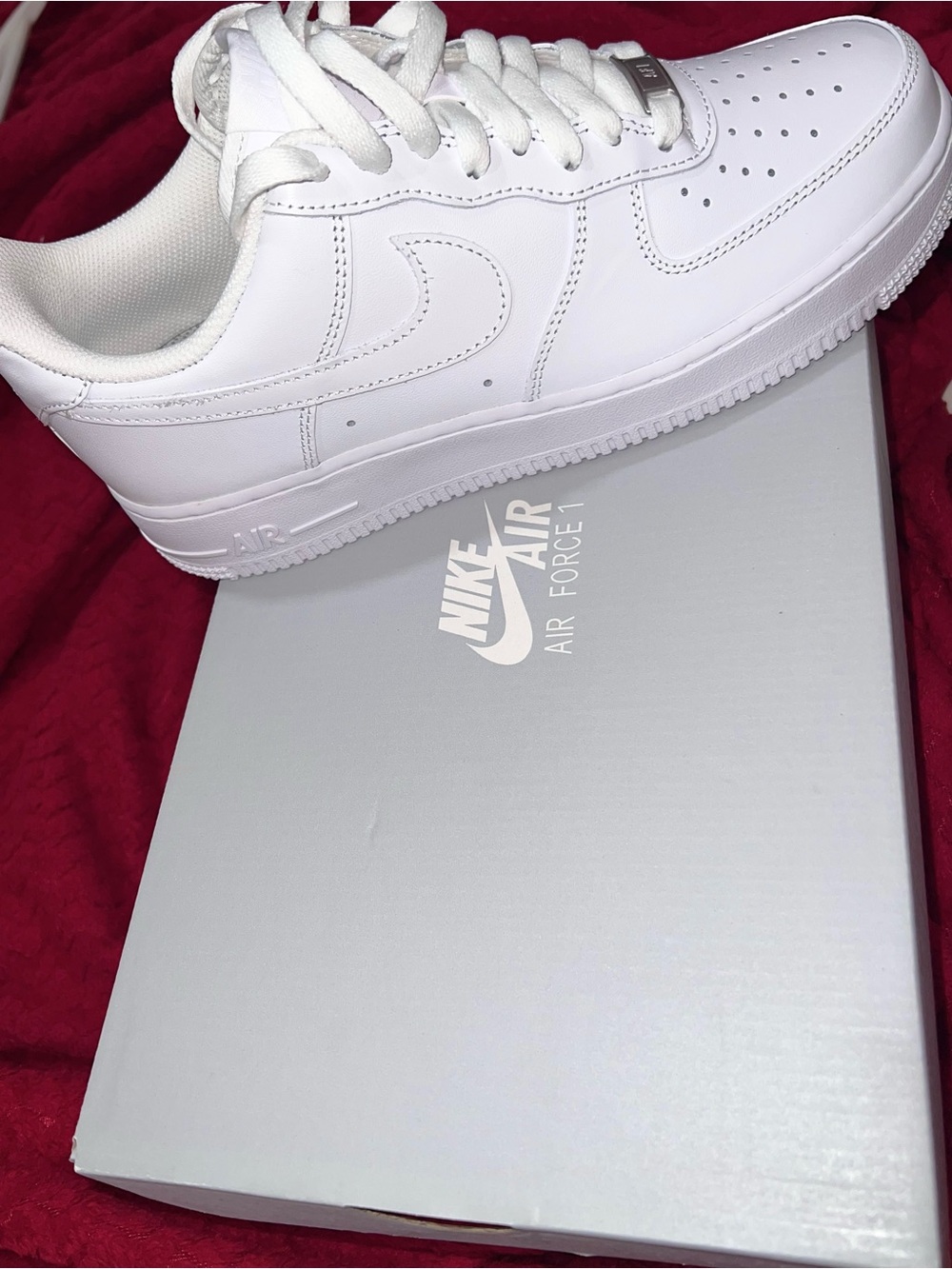 Nike White Leather Air Force 1 Low Sneaker
